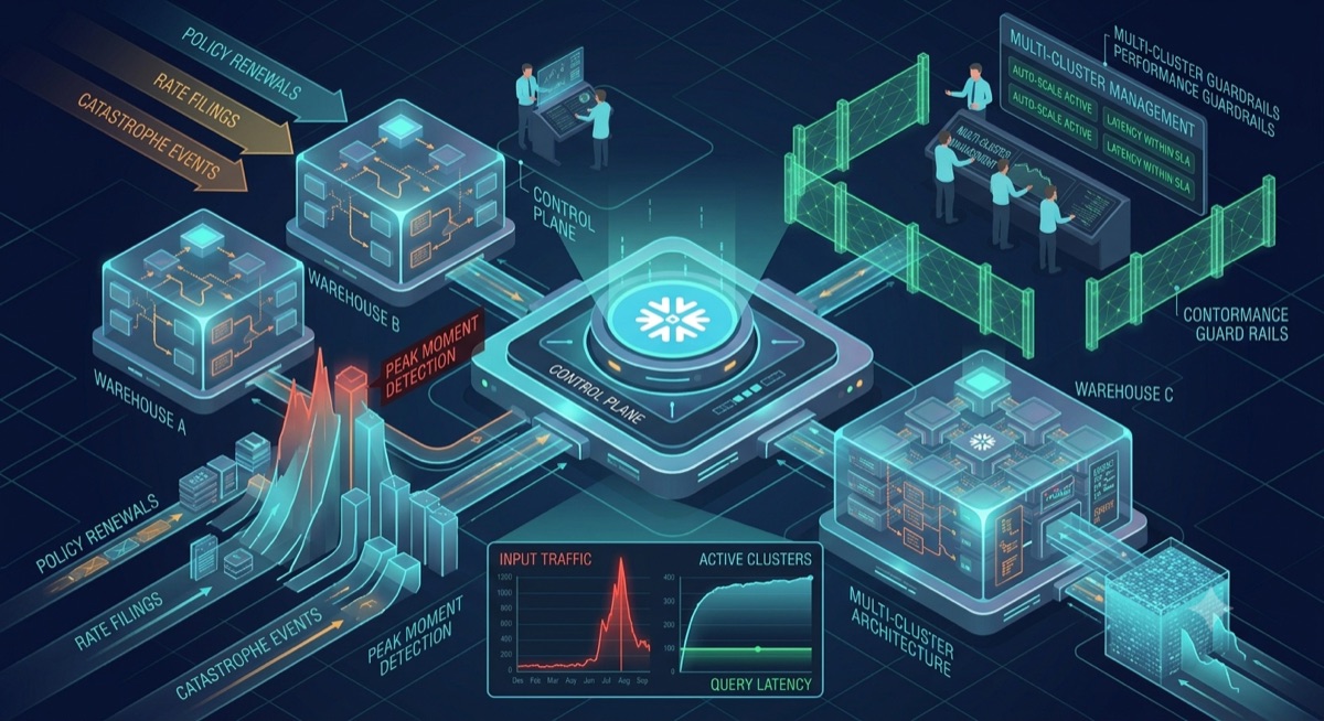 When Insurance Analytics Meets Snowflake: Multi-Cluster Architecture for Peak Moments