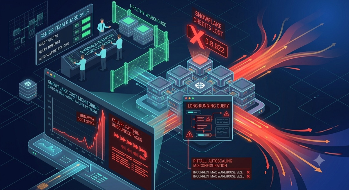 Snowflake Cost Failures: Patterns, Pitfalls, and Prevention